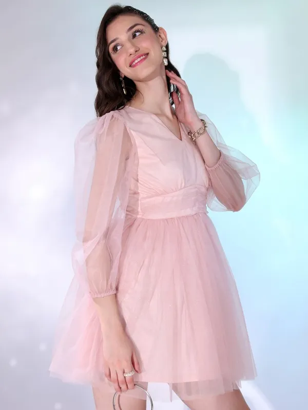 Solid A-Line Dress