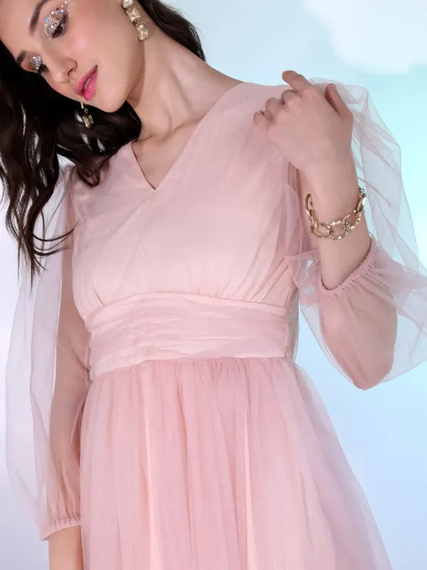Solid A-Line Dress