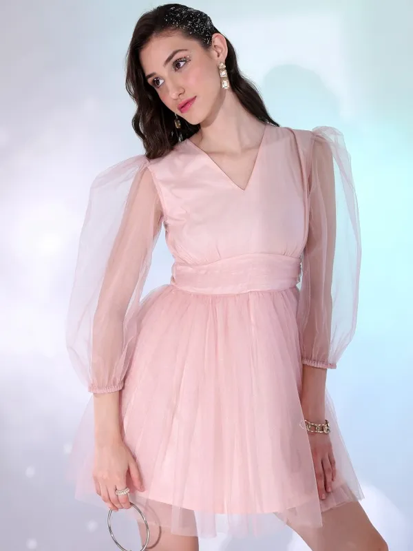 Solid A-Line Dress