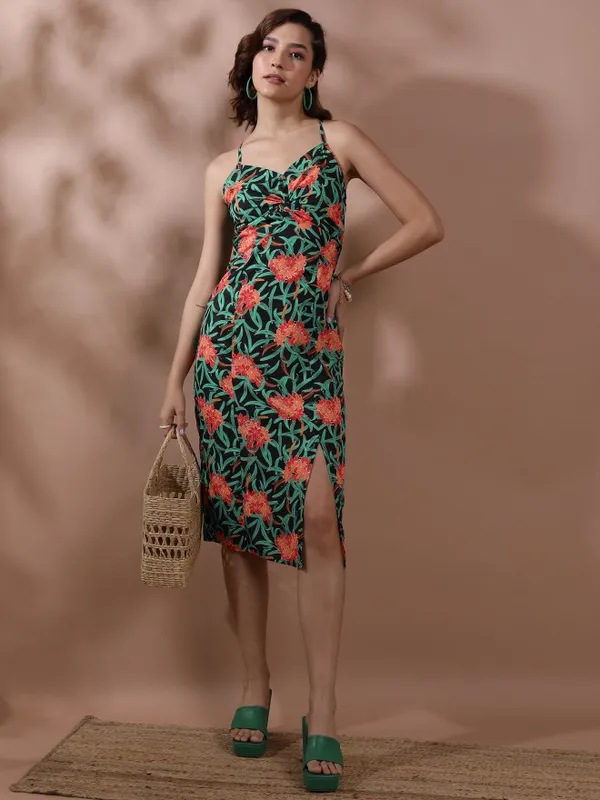 Tokyo Talkies Women Black Printed Sheath Dress