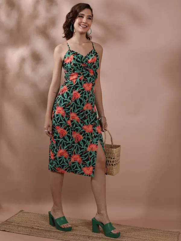 Tokyo Talkies Women Black Printed Sheath Dress