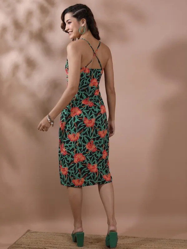 Tokyo Talkies Women Black Printed Sheath Dress