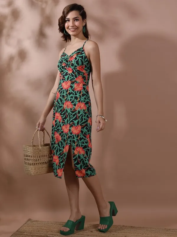 Tokyo Talkies Women Black Printed Sheath Dress