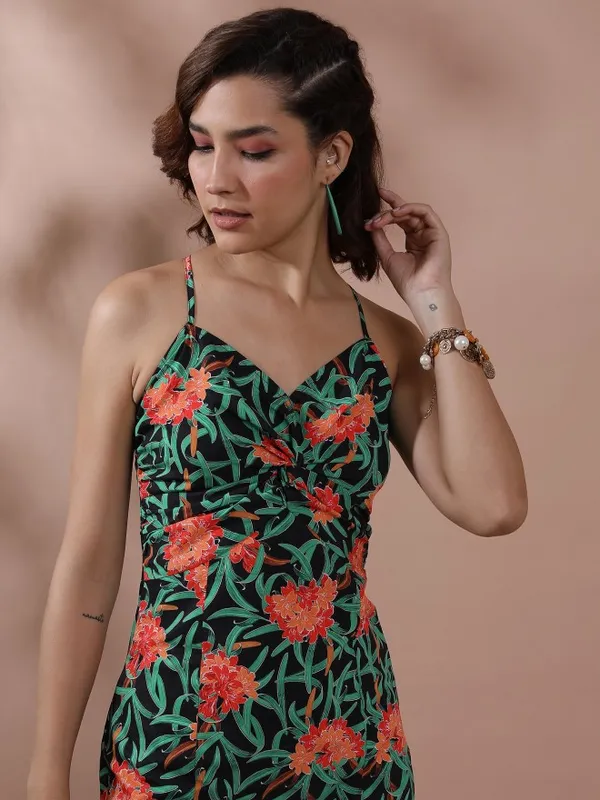 Tokyo Talkies Women Black Printed Sheath Dress