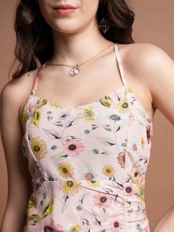  Tokyo Talkies Women Peach Printed Bodycon Dresses