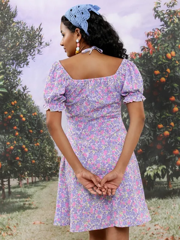 Printed Fit and Flare Dress