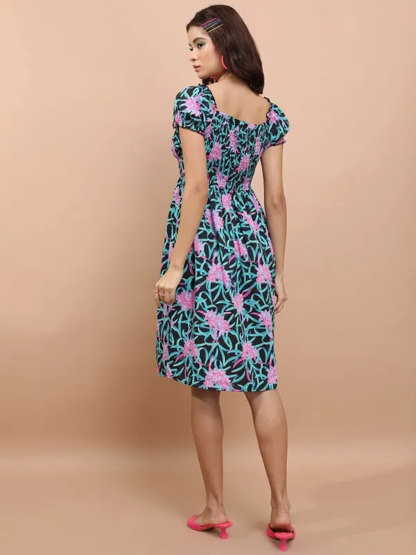 Printed Fit & Flare Dress