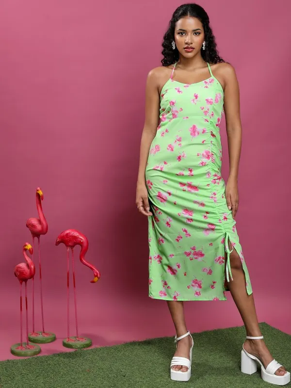  Tokyo Talkies Women Green Printed Sheath Dresses