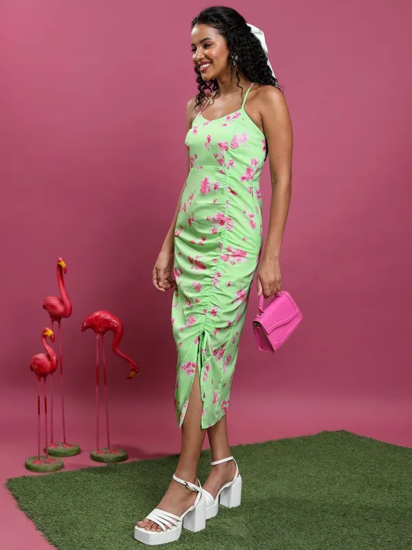  Tokyo Talkies Women Green Printed Sheath Dresses