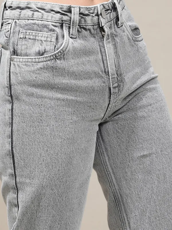 Tokyo Talkies Women Grey Straight Fit Jeans
