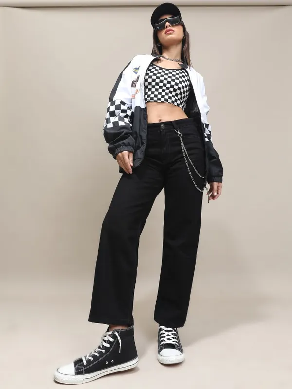  Tokyo Talkies Women Black Relaxed Fit Clean Look Jeans