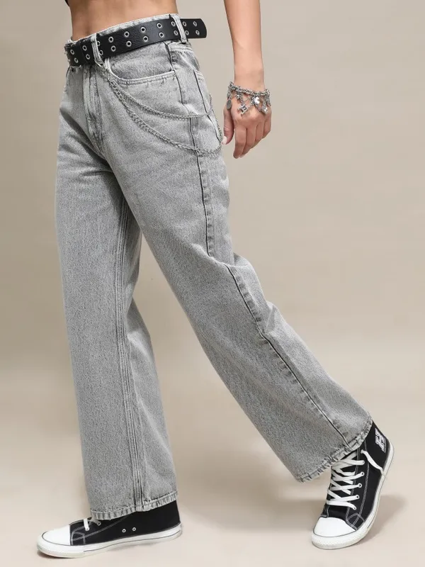 Tokyo Talkies Women Grey Wide Leg Jeans