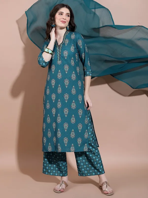  Ketch Women Teal Kurta Sets