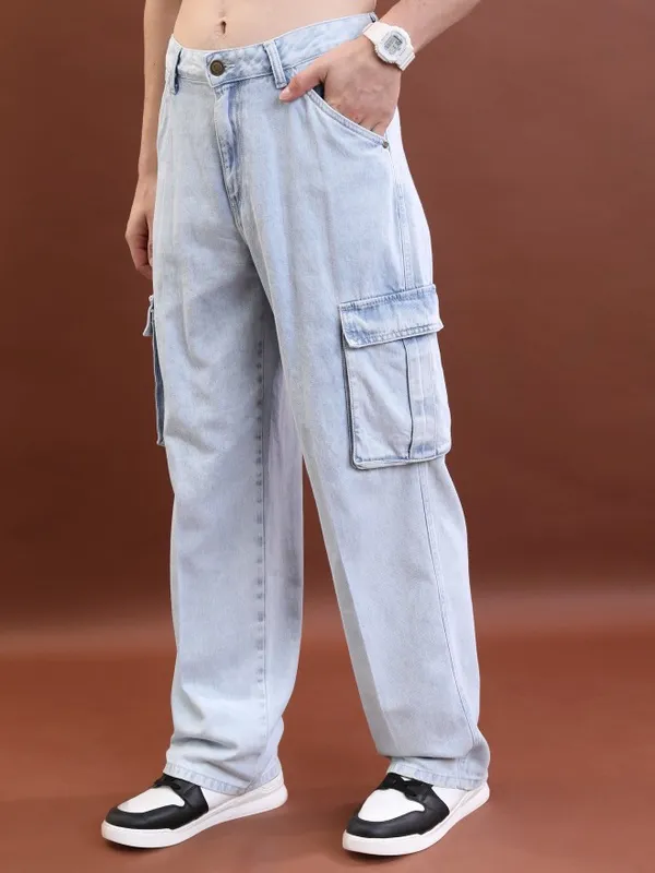  Highlander Men Blue Straight Fit Clean Look Jeans