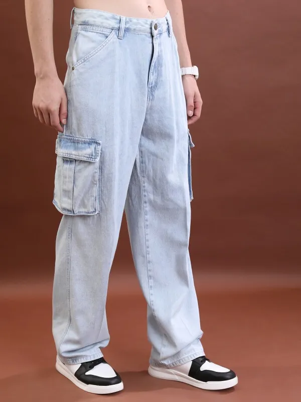 Highlander Men Blue Straight Fit Clean Look Jeans