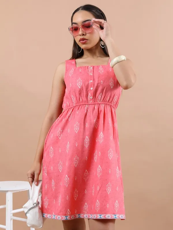  Ketch Women Red Printed A-Line Dresses