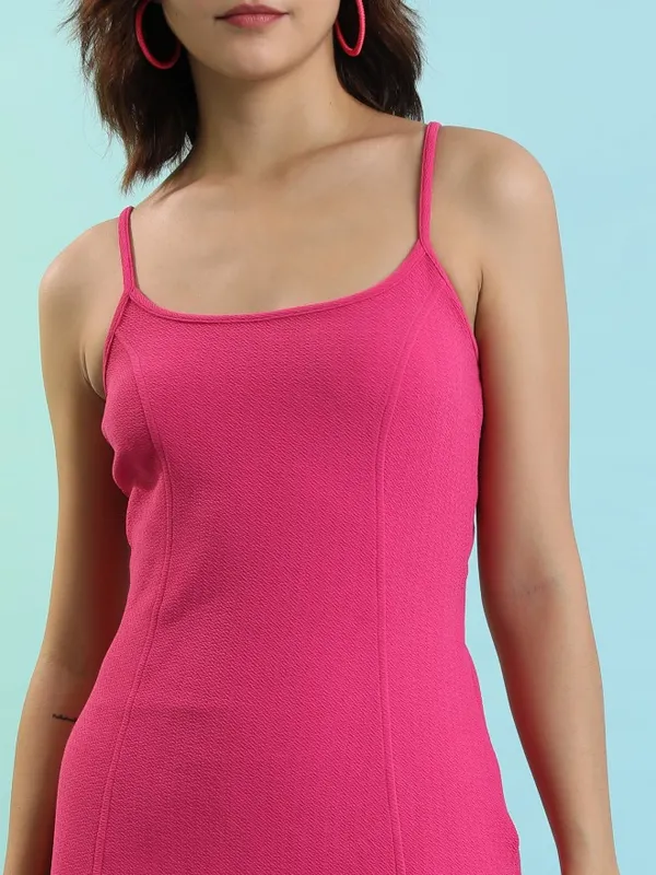  Tokyo Talkies Women Pink Solid A-Line Dresses
