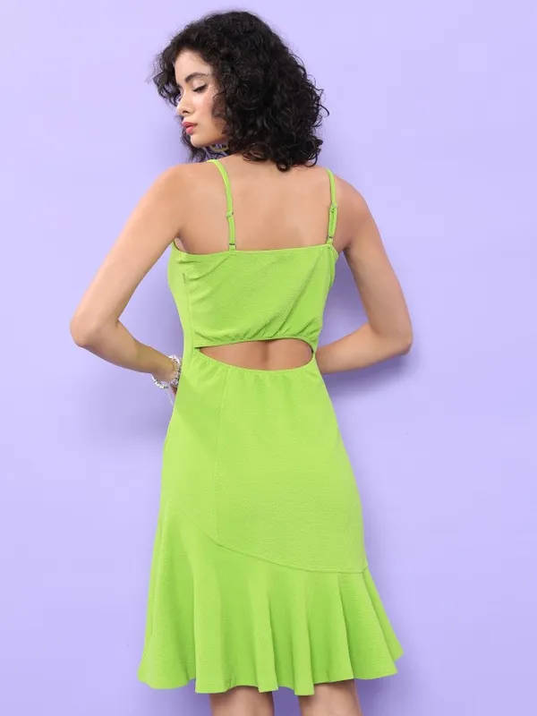  Tokyo Talkies Women Green Solid A-Line Dresses