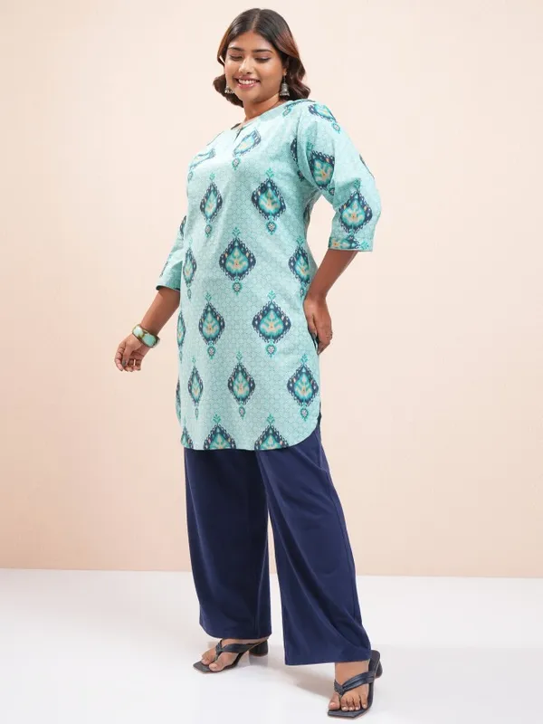 Vishudh Women Blue Printed Tunic