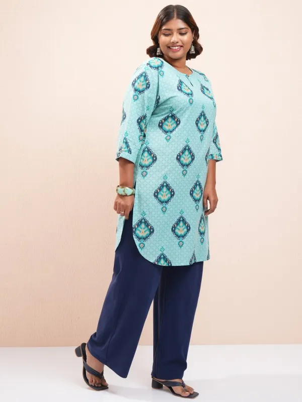Vishudh Women Blue Printed Tunic