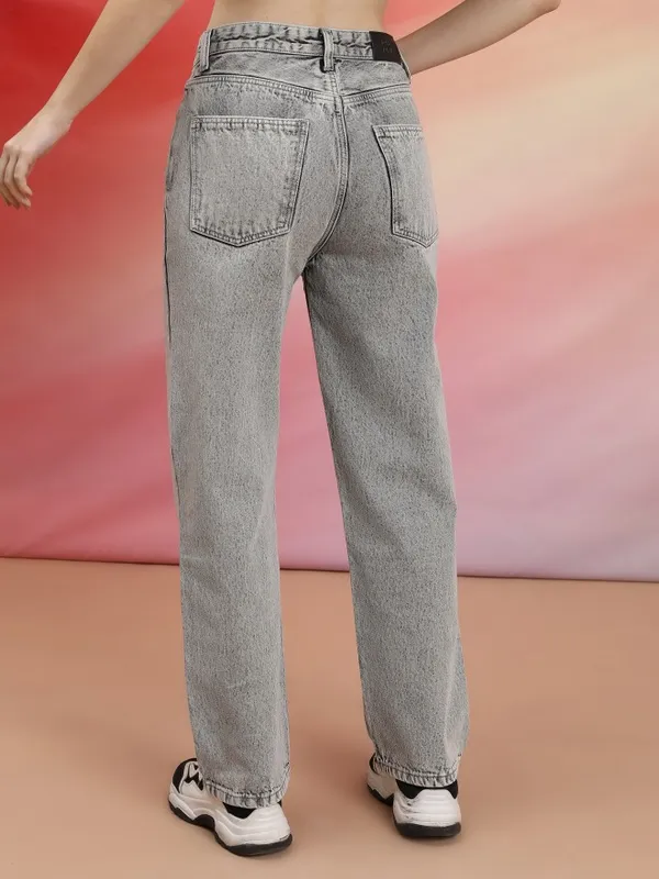  Tokyo Talkies Women Grey Relaxed Fit Clean Look Jeans