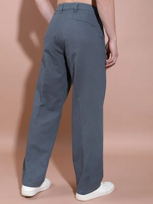  Highlander Men Blue Loose Fit Solid Casual Trousers