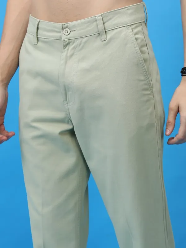  Highlander Men Grey Regular Fit Solid Casual Trousers