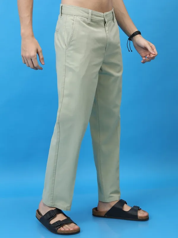  Highlander Men Grey Regular Fit Solid Casual Trousers