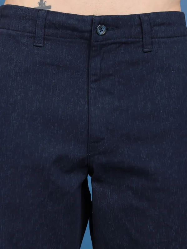  Highlander Men Blue Regular Fit Solid Casual Trousers
