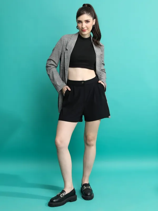  Tokyo Talkies Women Black Regular Fit Shorts