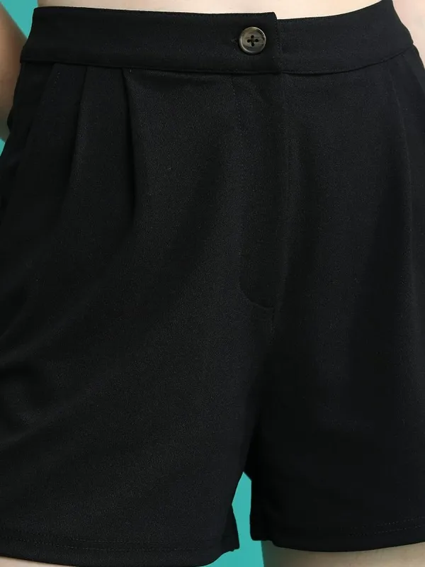  Tokyo Talkies Women Black Regular Fit Shorts