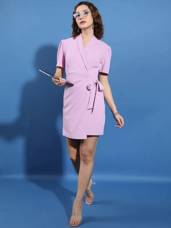  Tokyo Talkies Women Pink Solid Blazer Dresses Dresses