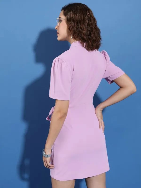  Tokyo Talkies Women Pink Solid Blazer Dresses Dresses