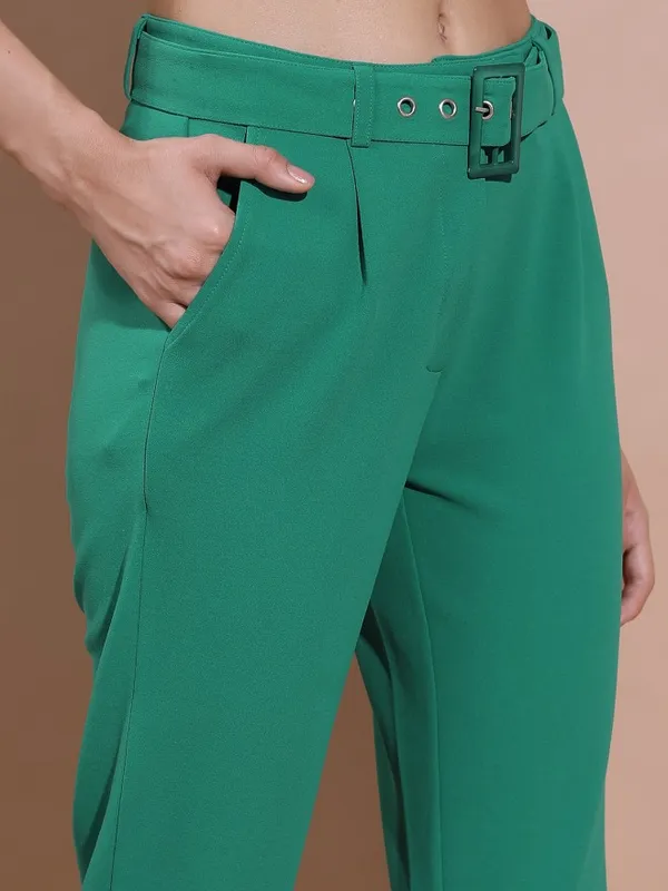 Solid Regular Fit Casual Trousers