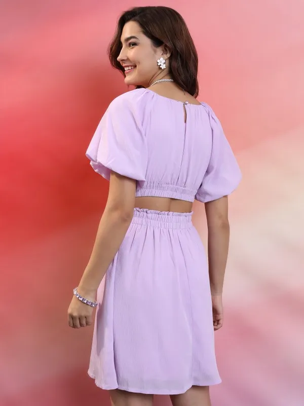 Solid Fit & Flare Dress