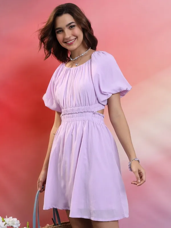 Solid Fit & Flare Dress