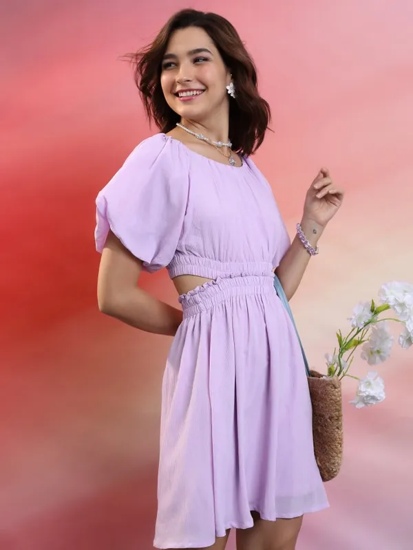 Solid Fit & Flare Dress