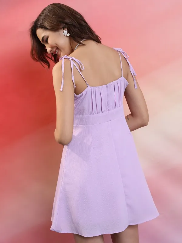  Tokyo Talkies Women Purple Solid Fit And Flare Dresses