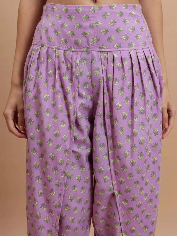  Ketch Women Mauve Printed Kurta Sets