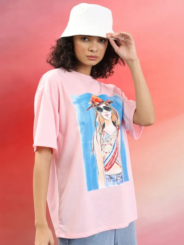  Tokyo Talkies Women Pink Printed Round Neck T-Shirts