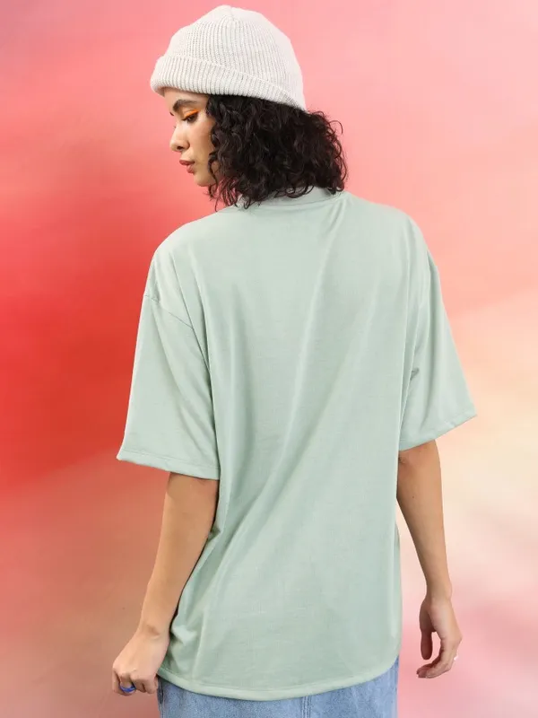  Tokyo Talkies Women Green Printed Round Neck T-Shirts