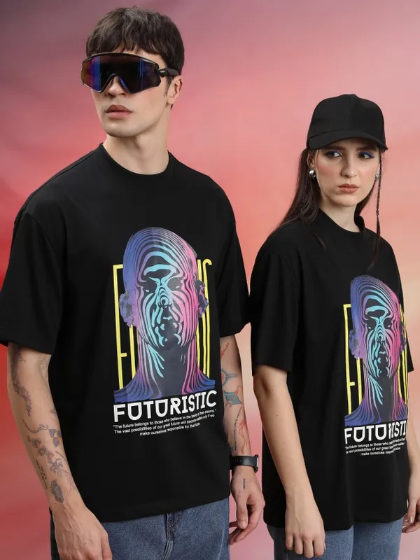 Unisex Printed Round Neck T-Shirt