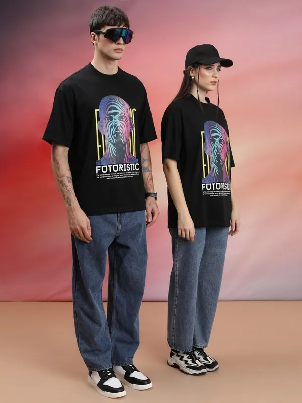 Unisex Printed Round Neck T-Shirt