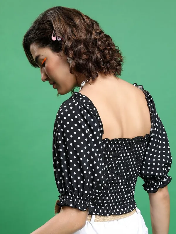 Tokyo Talkies Women Black Printed Regular Top