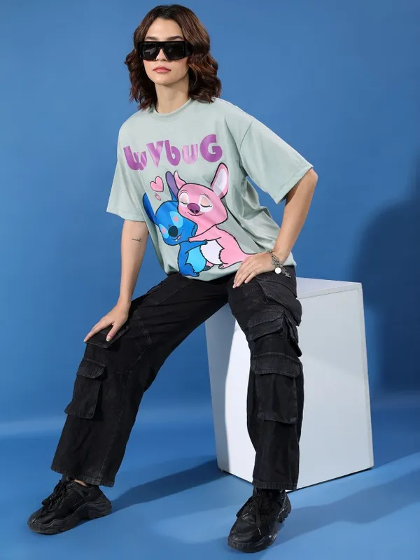  Tokyo Talkies Women Green Solid Round Neck T-Shirts