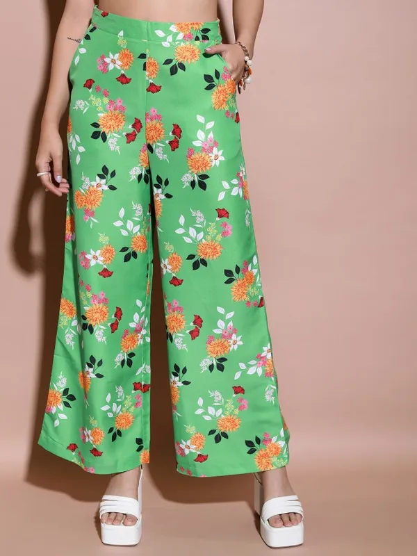 Printed Flared Casual Trouser