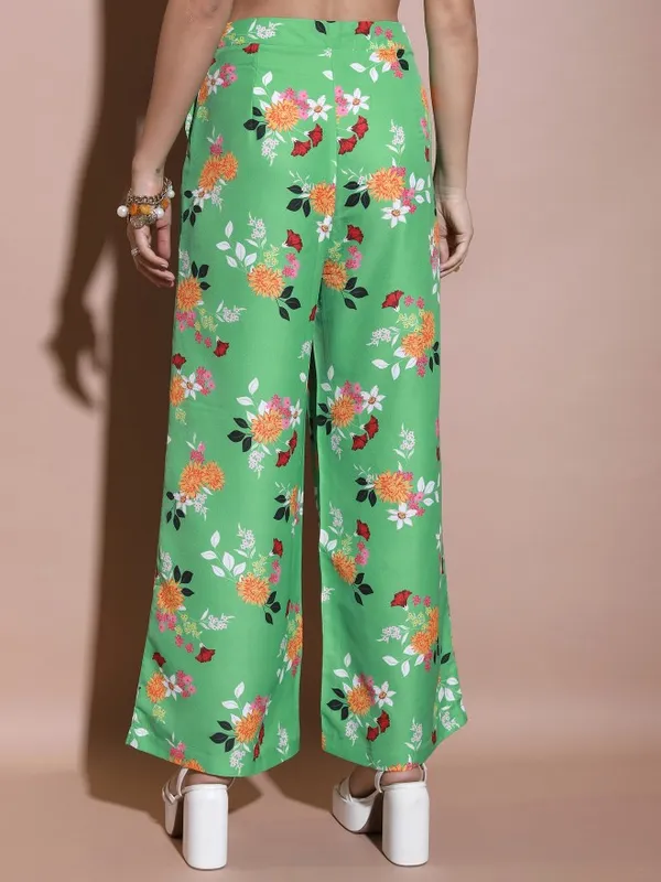 Printed Flared Casual Trouser