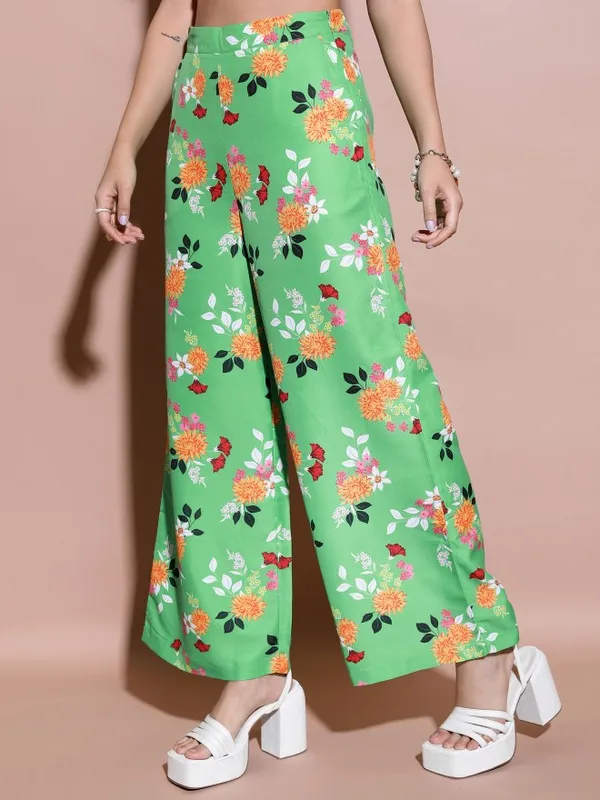 Printed Flared Casual Trouser