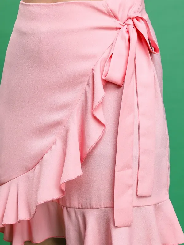 Tokyo Talkies Women Pink Mini Skirt