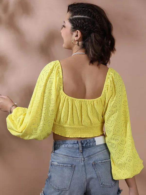  Ketch Women Yellow Solid Regular Tops